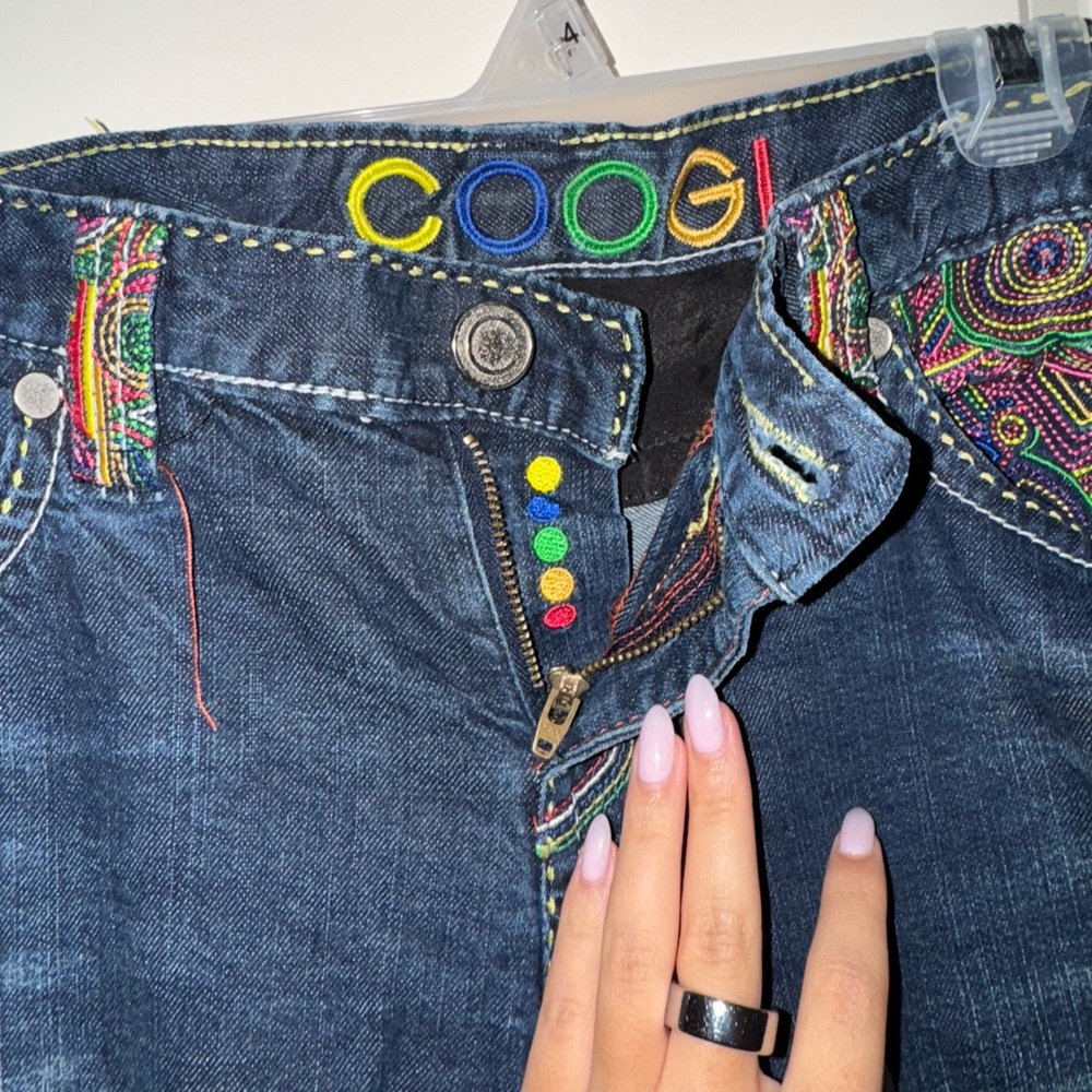 COOGI Women's Denim Jeans with Colorful Embroidery